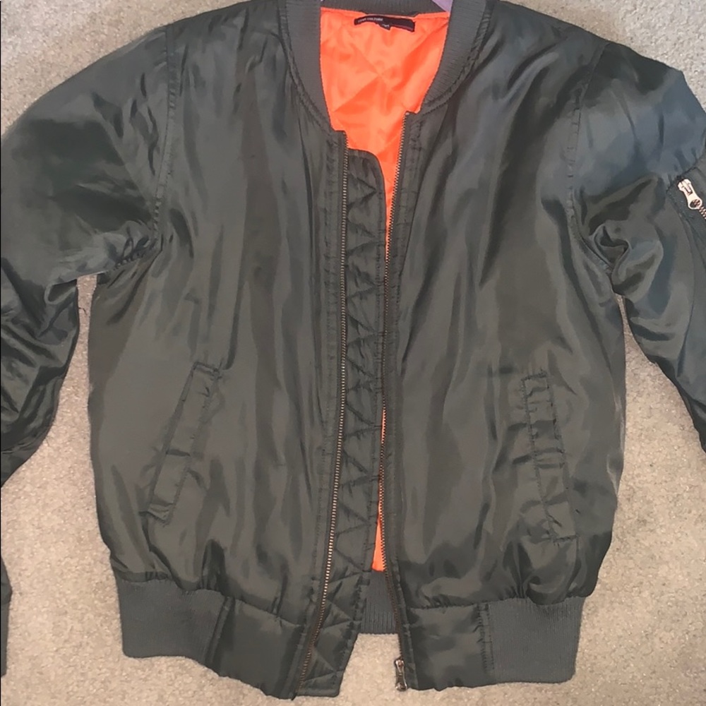 Olive green bomber jacket